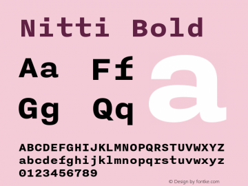 Nitti Bold Version 4.000; 2016 Font Sample