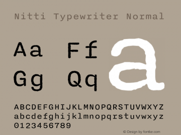 Nitti Typewriter Normal Version 5.000 Font Sample