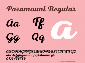 Paramount Regular Version 1.000;PS 001.000;hotconv 1.0.88;makeotf.lib2.5.64775 Font Sample
