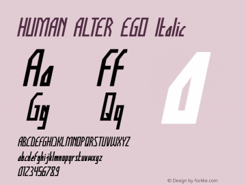 HUMAN ALTER EGO Italic Version 1.00 July 25, 2016, initial release图片样张