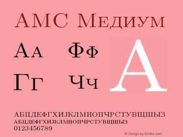 AMS Medium Version 003.002  Font Sample