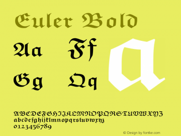 Euler Bold Version 003.003  Font Sample