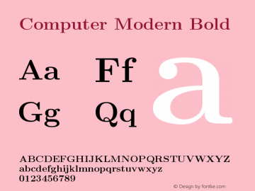 Computer Modern Bold Version 003.002  Font Sample