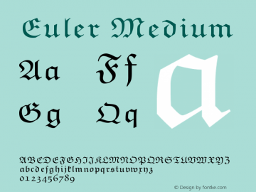Euler Medium Version 003.003  Font Sample