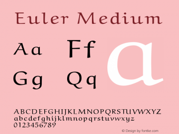 Euler Medium Version 003.003  Font Sample