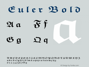 Euler Bold Version 003.003  Font Sample
