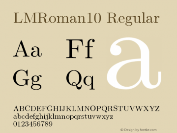 LMRoman10 Regular Version 2.004  Font Sample