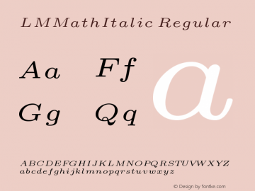 LMMathItalic5 Regular Version 2.003  Font Sample