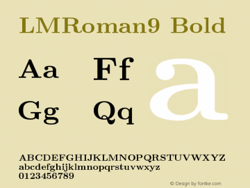 LMRoman9 Bold Version 2.004  Font Sample