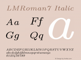 LMRoman7 Italic Version 2.004 图片样张