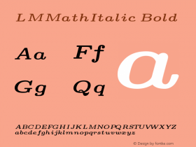 LMMathItalic5 Bold Version 2.003  Font Sample