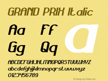 GRAND PRIX Italic Version 1.00 July 26, 2016, initial release图片样张