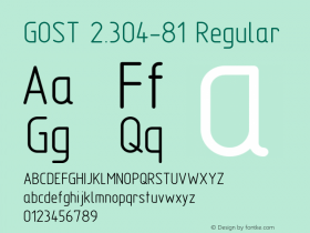 GOST 2.304-81 Regular Version 0.7.4 Font Sample