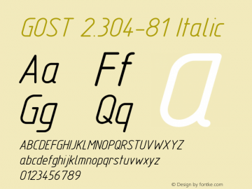 GOST 2.304-81 Italic Version 0.7.5图片样张