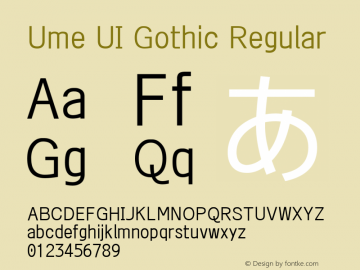 Ume UI Gothic Regular Look update time of this file. Font Sample