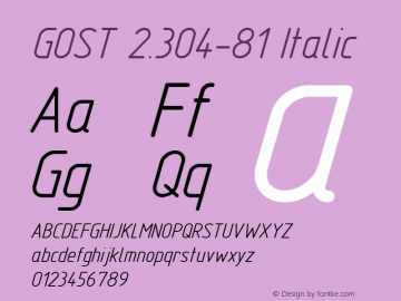 GOST 2.304-81 Italic Version 0.7.5 Font Sample