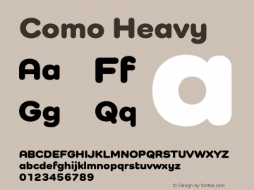 Como Heavy Version 1.000 Font Sample