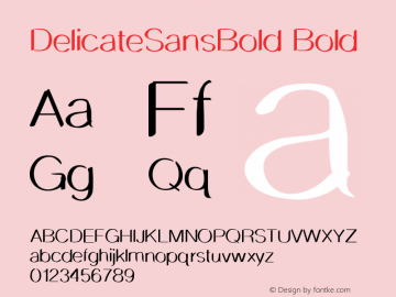 DelicateSansBold Bold Version 001.000 Font Sample