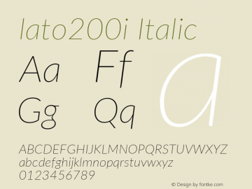 lato200i Italic Version 2.015; 2015-08-06; http://www.latofonts.com/图片样张