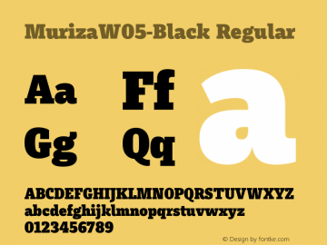 MurizaW05-Black Regular Version 3.30 Font Sample