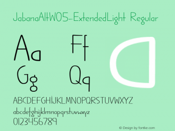 JabanaAltW05-ExtendedLight Regular Version 1.10图片样张