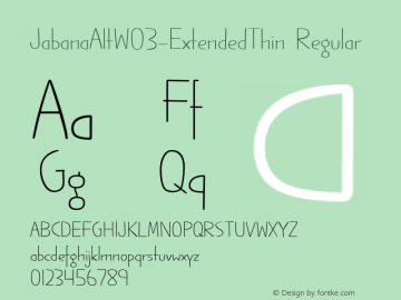 JabanaAltW03-ExtendedThin Regular Version 1.10 Font Sample