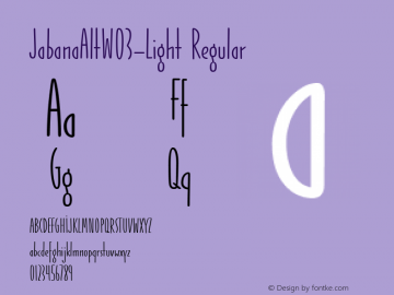 JabanaAltW03-Light Regular Version 1.10 Font Sample