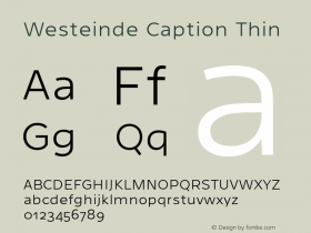 Westeinde Caption Thin Version 0.000;PS 0.0;hotconv 1.0.70;makeotf.lib2.5.58329 DEVELOPMENT图片样张