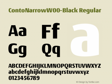 ContoNarrowW00-Black Regular Version 1.10 Font Sample