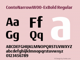 ContoNarrowW00-ExBold Regular Version 1.10 Font Sample