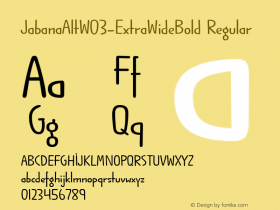 JabanaAltW03-ExtraWideBold Regular Version 1.10 Font Sample