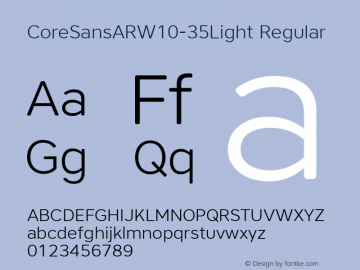 CoreSansARW10-35Light Regular Version 1.00图片样张