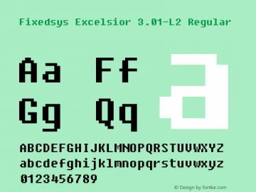 Fixedsys Excelsior 3.01-L2 Regular Version 3.010 2007 Font Sample