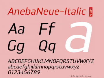 AnebaNeue-Italic ☞ Version 1.000;PS 001.000;hotconv 1.0.88;makeotf.lib2.5.64775;com.myfonts.easy.borutta.aneba-neue.italic.wfkit2.version.4CbZ图片样张