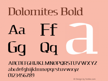 Dolomites Bold Unknown Font Sample