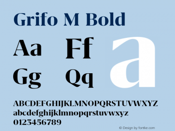 Grifo M Bold Version 1.000;PS 001.000;hotconv 1.0.88;makeotf.lib2.5.64775图片样张