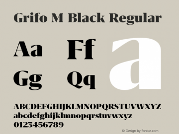 Grifo M Black Regular Version 1.000;PS 001.000;hotconv 1.0.88;makeotf.lib2.5.64775 Font Sample