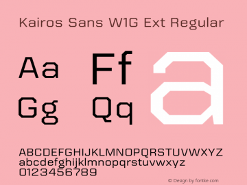 Kairos Sans W1G Ext Regular Version 1.00 Font Sample