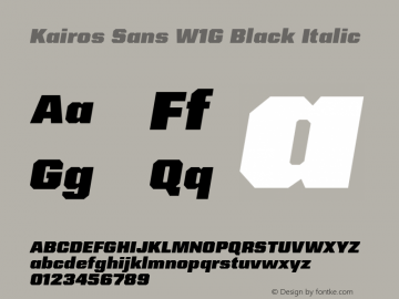 Kairos Sans W1G Black Italic Version 1.00图片样张