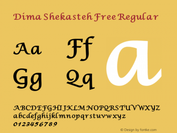 Dima Shekasteh Free Regular Version 2.001 Font Sample