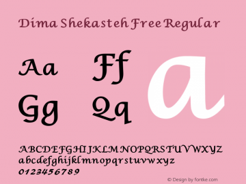 Dima Shekasteh Free Regular Version 2.001 Font Sample