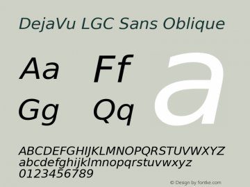 DejaVu LGC Sans Oblique Version 2.37 Font Sample