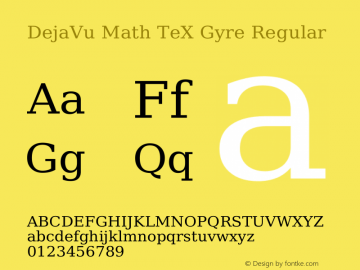 DejaVu Math TeX Gyre Regular Version 2.37图片样张