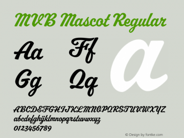 MVB Mascot Regular Version 1.000 Font Sample