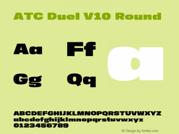 ATC Duel V10 Round Version 1.100; 2016 Font Sample