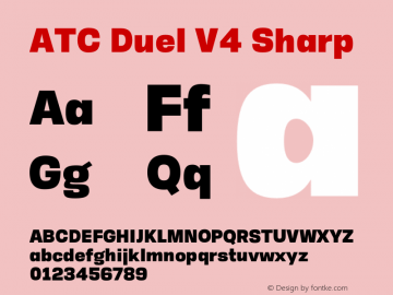 ATC Duel V4 Sharp Version 1.100; 2016 Font Sample