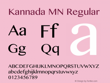Kannada MN Regular 12.0d1e1 Font Sample