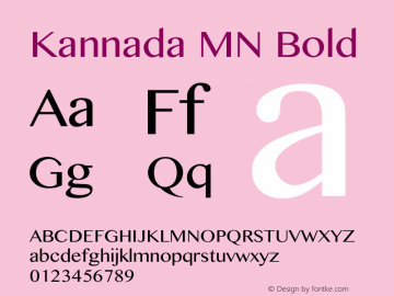Kannada MN Bold 12.0d1e1 Font Sample