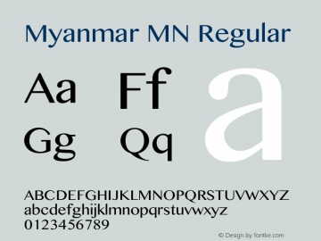 Myanmar MN Regular 12.0d2e2 Font Sample