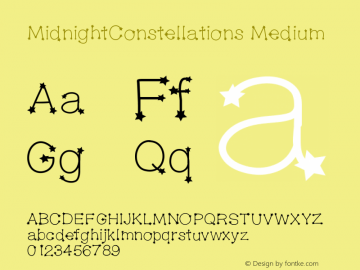 MidnightConstellations Medium Version 001.000 Font Sample